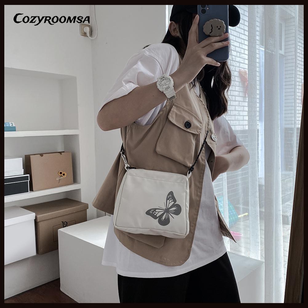 Túi Xách Đeo Chéo Trang Trí Hình Bướm Phản Quang Thời Trang Kích Thước Nhỏ Dành Cho Bạn Nữ