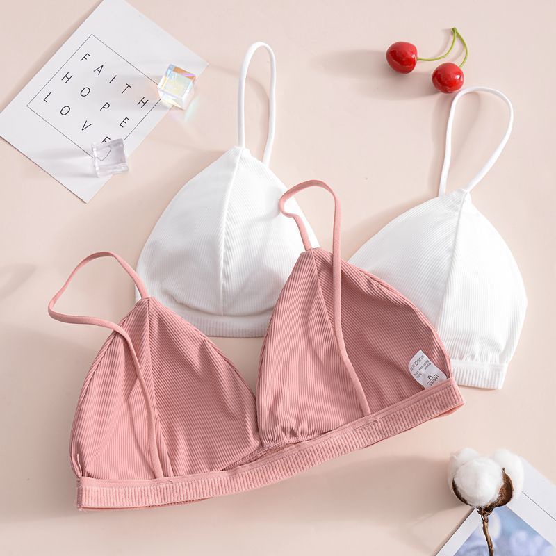 Áo bra nữ 2 dây không gọng hở lưng học sinh đẹp mút mỏng DEVARI B812