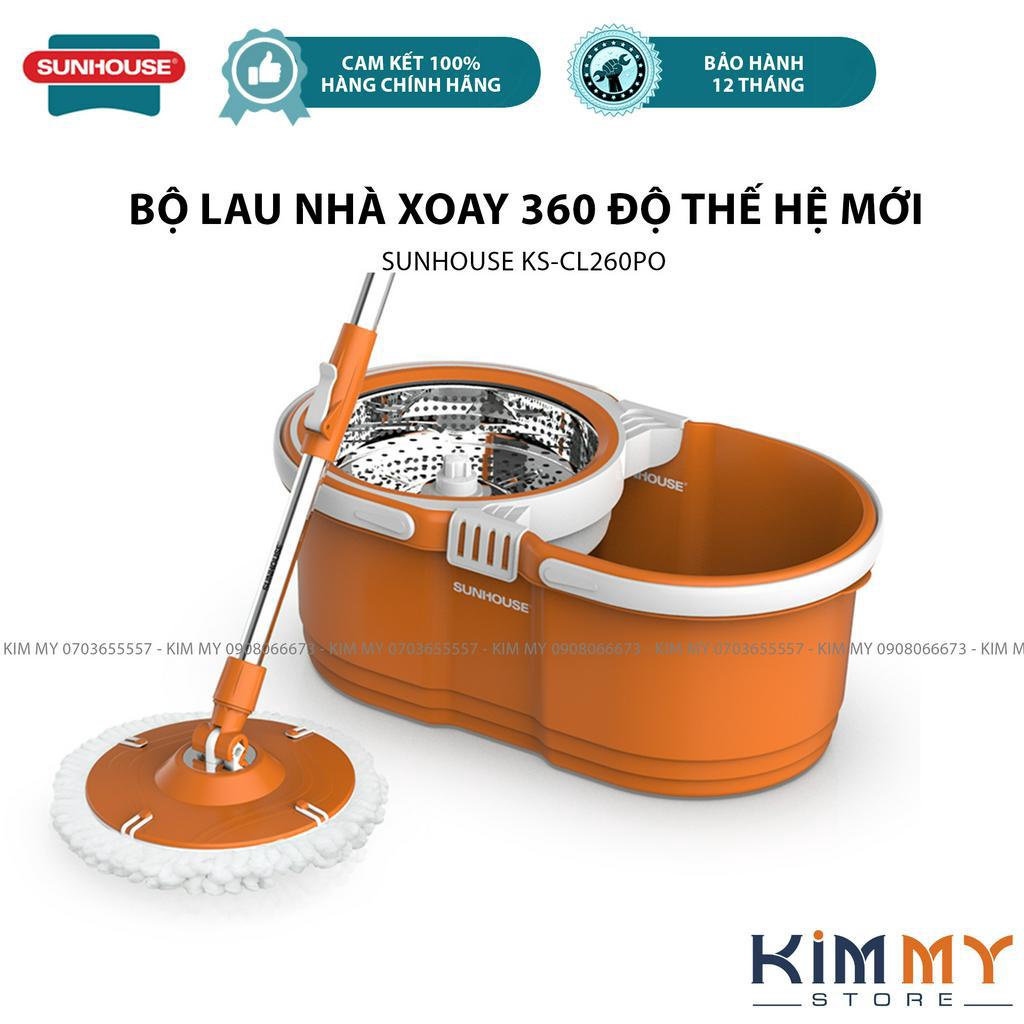 BỘ LAU NHÀ XOAY 360 ĐỘ SUNHOUSE THẾ HỆ MỚI KS-CL260PO HÀNG CHÍNH HÃNG