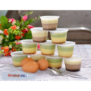 Bộ 25 Khuôn Làm Bánh Flan Rau Cau Sữa Chua Bông Lan Có Nắp Vĩnh Trường