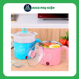 Ca nấu mì mini siêu tốc đa năng 18cm kèm xửng hấp (màu ngẫu nhiên)
