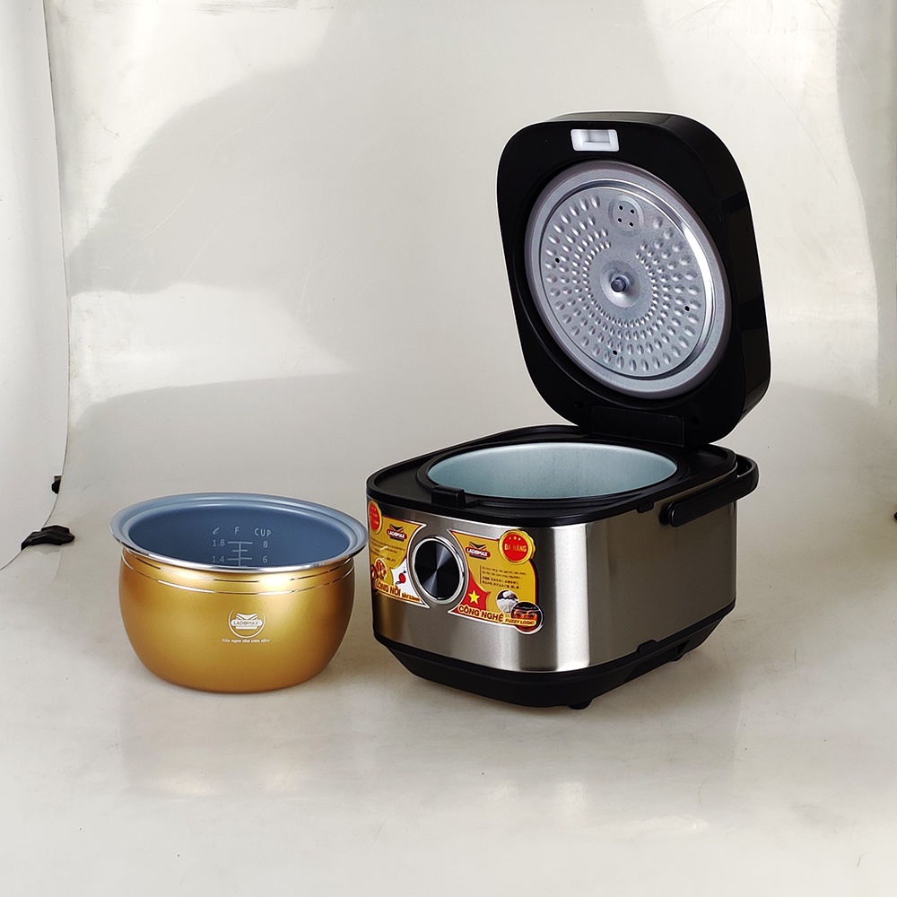[Chính hãng] Nồi cơm điện tử 1.8L Ladomax HA-7218 lòng nồi dạng niêu, gia nhiệt quanh thành nồi nấu cơm ngon hơn