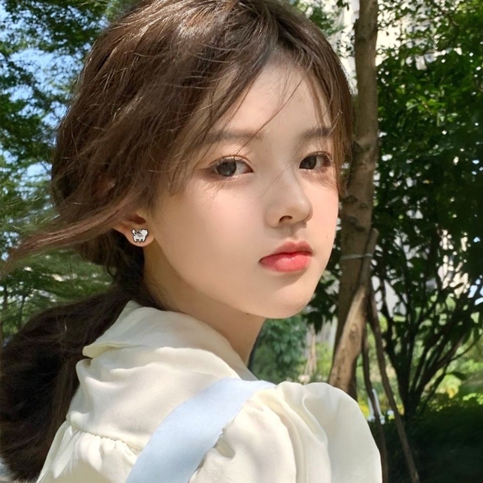 Khuyên Tai Bạc Kuromi Hình Tai Mèo Dễ Thương Đơn Giản Chống Lộ Cho Nữ