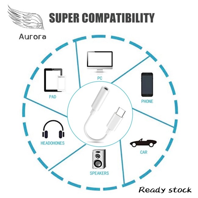 Earphone Jack Adapter Audio Type Usb To 3.5mm Headphone C