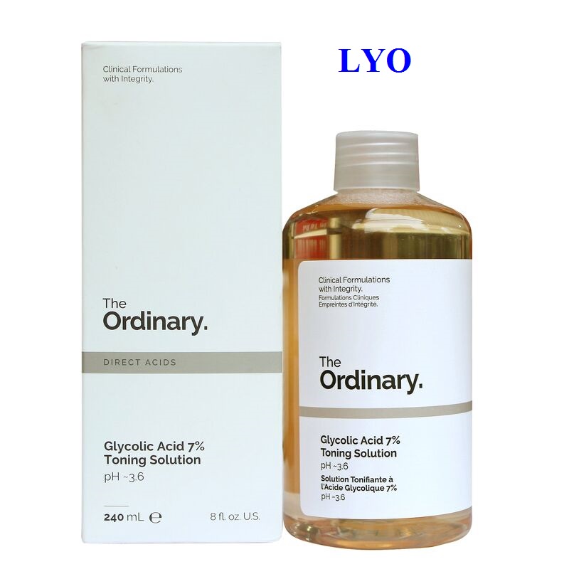 Nước hoa hồng Toner tẩy da chết làm sạch Glycolic Acid 7% Toning Solution - The Ordinary 240ml