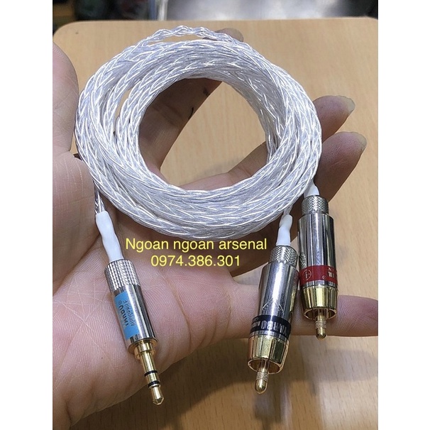 dây tín hiệu cao cấp mạ bạc 3.5 ra 2 hoa sen YARBO GERMAN