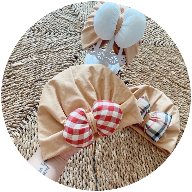 Mũ vải sang chảnh cho bé( 4-7kg.6-10kg)