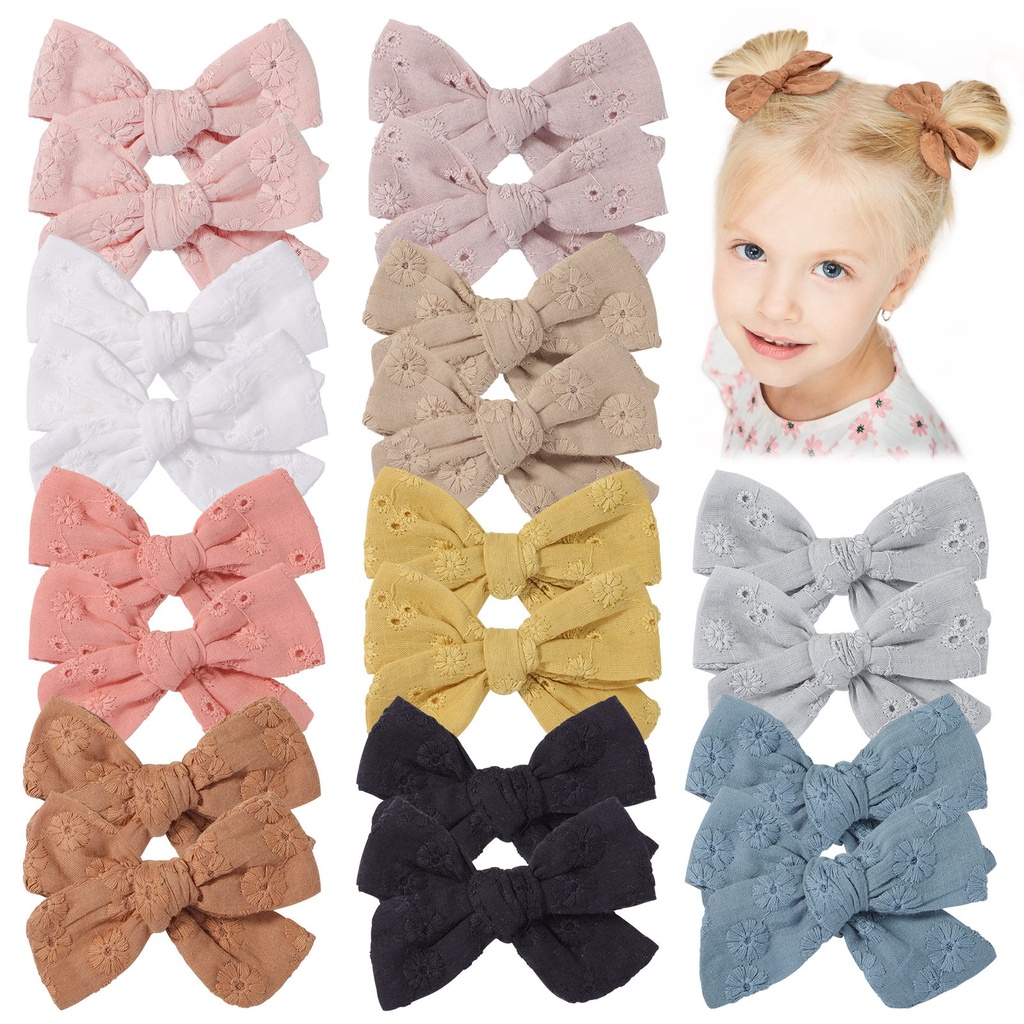 KIDSBOWS Set 2 Kẹp Tóc Đính Nơ Thời Trang Nữ Tính