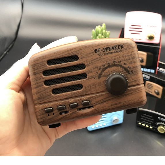 Loa bluetooth mini BT Speaker hình Radio Vintage Decor - Chất âm tốt