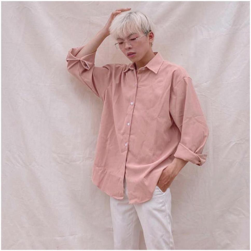 Áo Sơ Mi TAY DÀI KUPI Unisex Nam Nữ Nhung Form Rộng Dáng Suông Ulzzang - Leevin Store ་  ྇