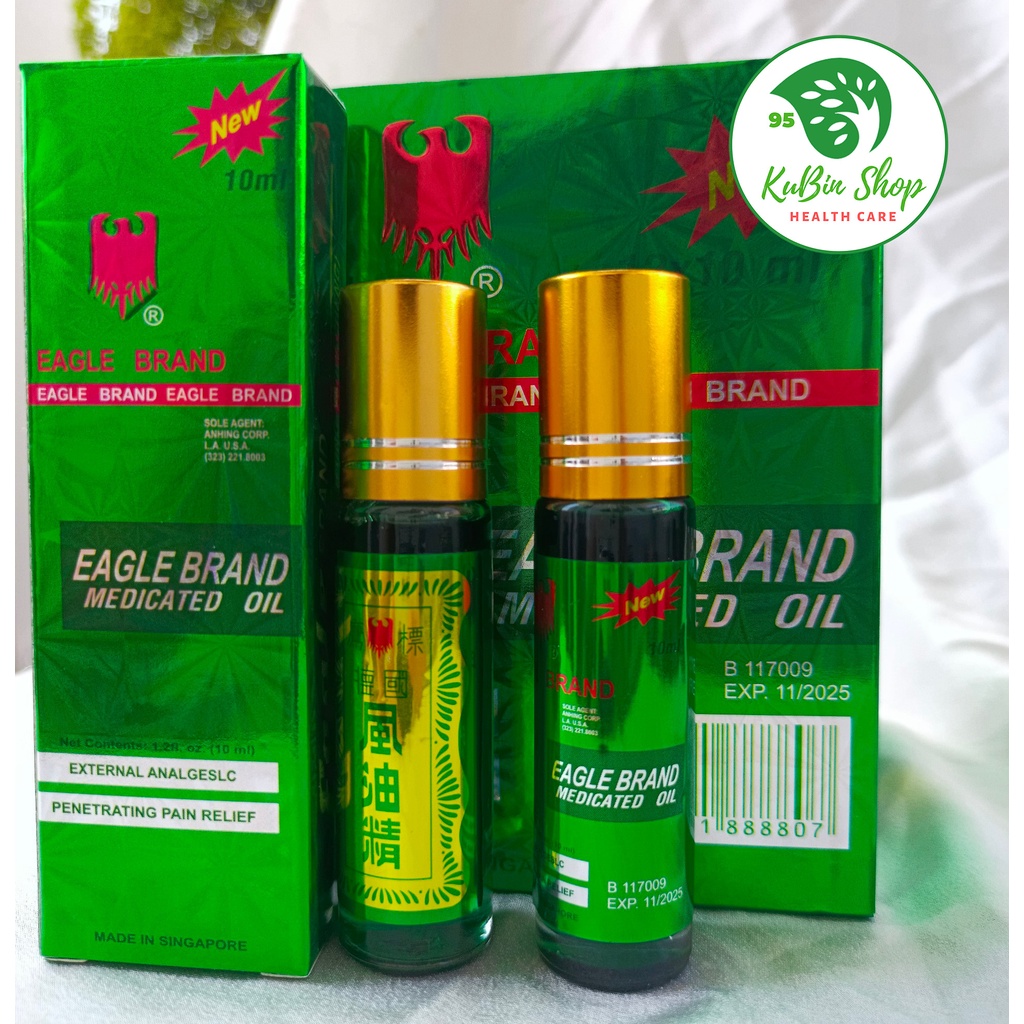 Dầu Gió Xanh Con Ó Singapore dạng lăn chai 10ml