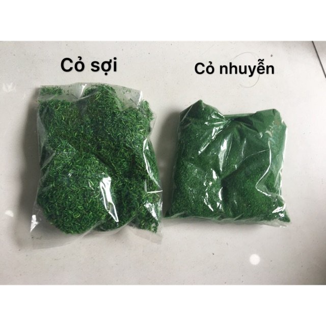 Túi bột cỏ, vụn cỏ 100gr phủ chậu cây cảnh, chậu hoa giả, làm slime, trang trí tiểu cảnh BC-100