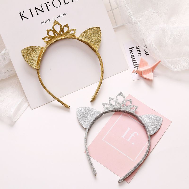 Vương Miện Công Chúa Hình Tai Mèo Dễ Thương Cho Bé Gái