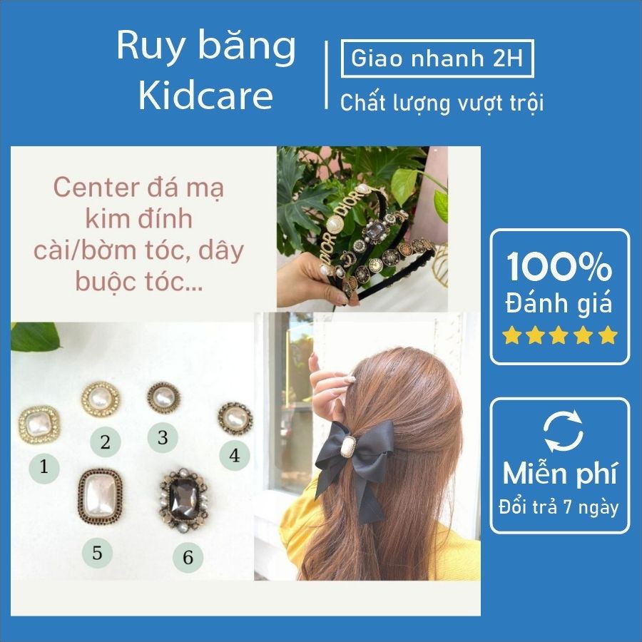 Phụ kiện mạ kim đính đá nguyên liệu dùng gắn bờm/cài đính đá, dây buộc tóc phong cách Hàn Quốc - link 1
