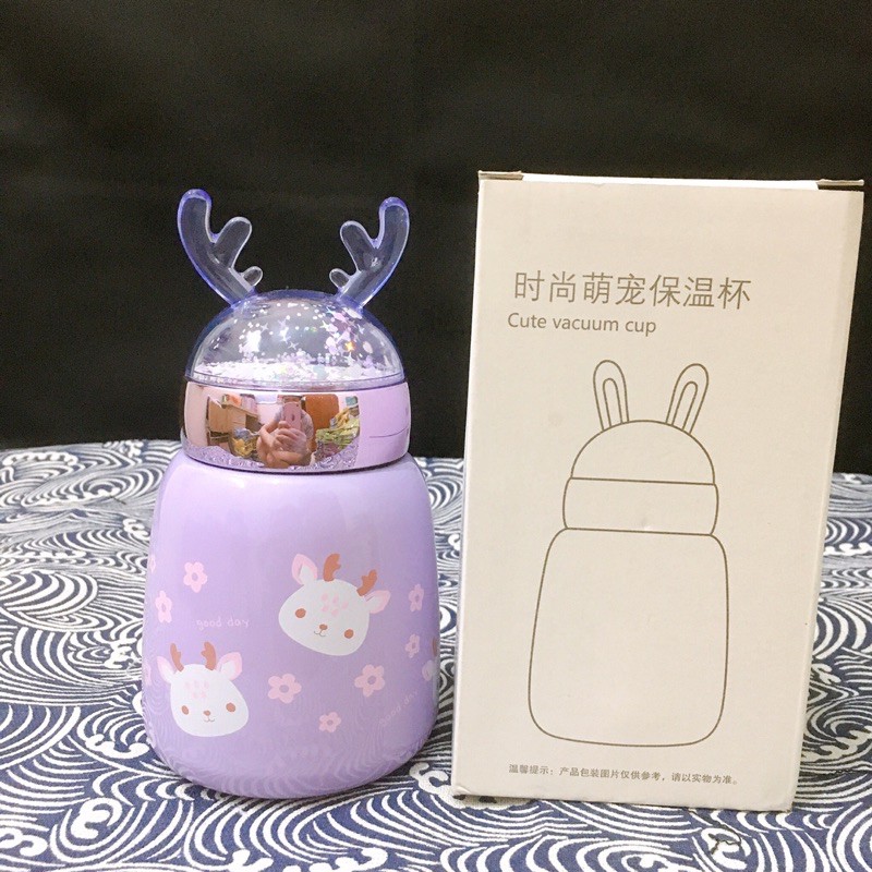 Bình giữ nhiệt Yankai dung tích 330ml bình hươu dễ thương inox 304 giữ nhiệt nóng lạnh đến 8 giờ