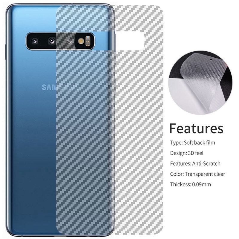 Miếng Dán Mặt Sau Điện Thoại Bằng Sợi Carbon Cho Samsung Galaxy Note 20 S20 Ultra S10 S10E S8 S9 Plus Note 10 Lite 9 8