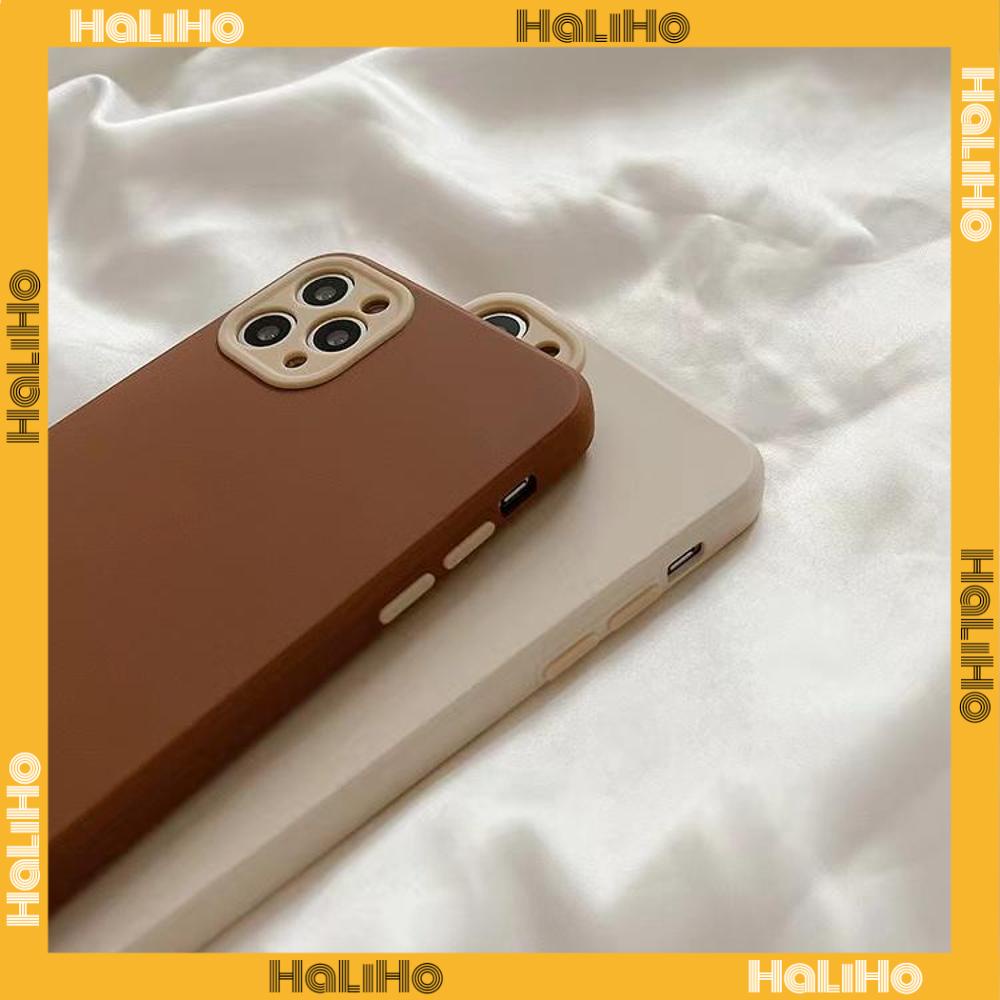 iPhone Case Silicone Soft Case Detachable Frame Button Protection Camera Built-in Plush Skin Feel Brown Compatible For iPhone 11 Pro Max 13 Pro Max 12 Pro Max 7Plus xr XS Max