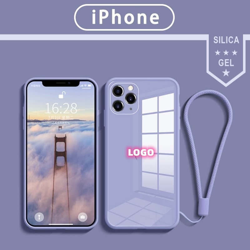 Ốp Điện Thoại Kính Cường Lực Viền Silicone Mềm Chống Trầy Xước Cho iPhone X XS XR 11 8 7 PLUS 11-11pro-11promax