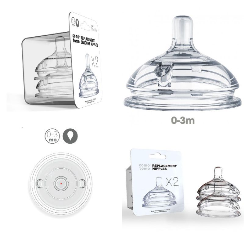 Combo 2 Hộp núm ti bình sữa comotomo Hàn Quốc, chất liệu silicon siêu mềm, chính hãng giá ưu đãi