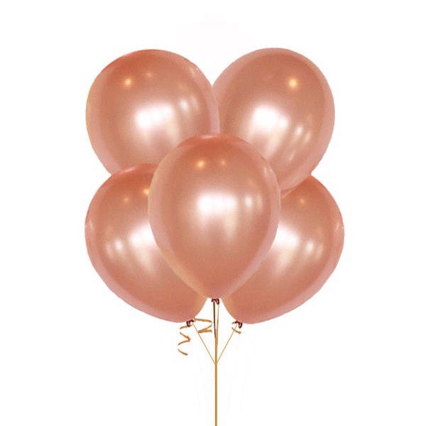 Bộ 5 bong bóng Chrome màu hồng Rosegold bbcs15