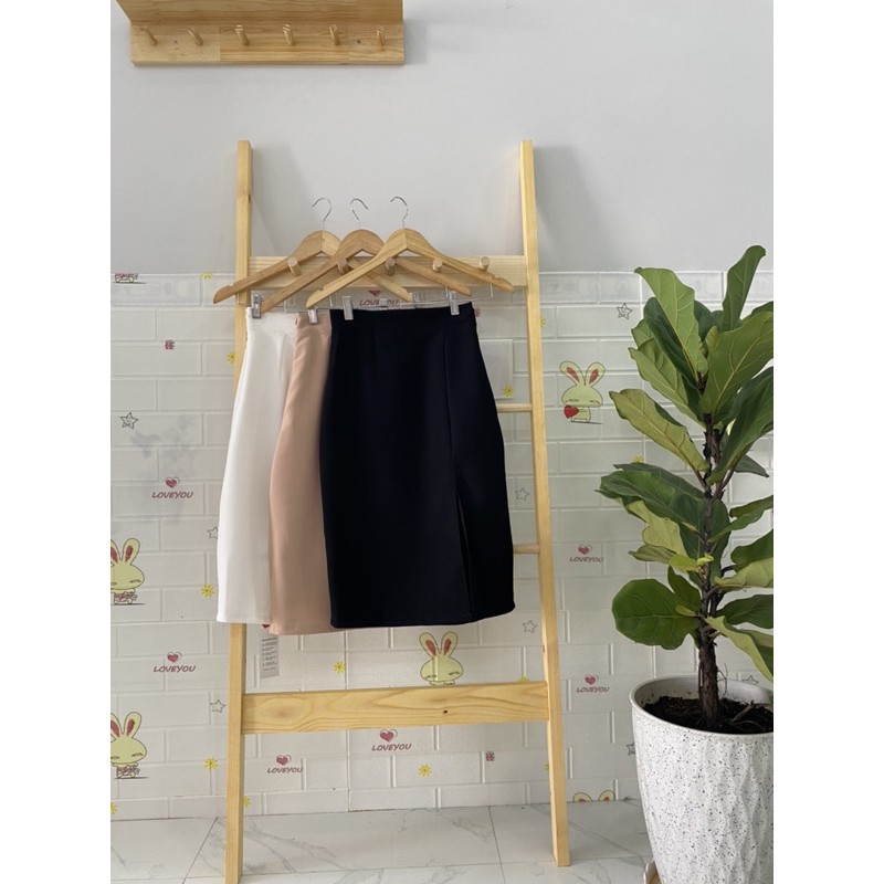 ( kèm ảnh thật) Chân váy dài ullzang- Chân váy midi - Chân váy xẻ đùi CVJ001