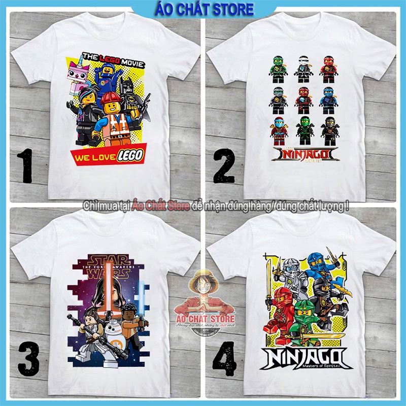 Áo thun in hình NINJA GO trẻ em siêu cute | Áo  bé trai bé gái đủ size 10-100KG | LG01
