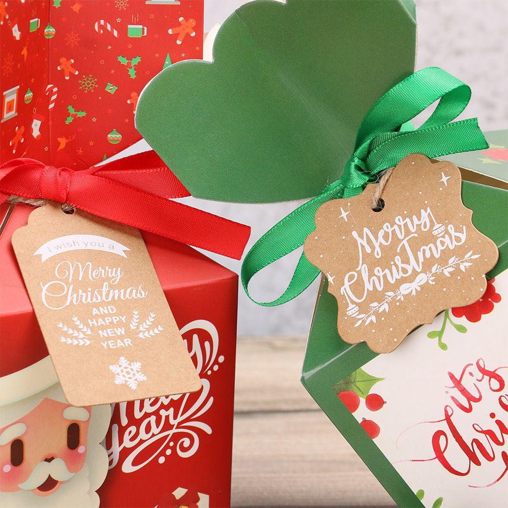 LET Set 25 Thẻ Giấy Nâu + 5m Dây Treo Trang Trí Quà Giáng Sinh