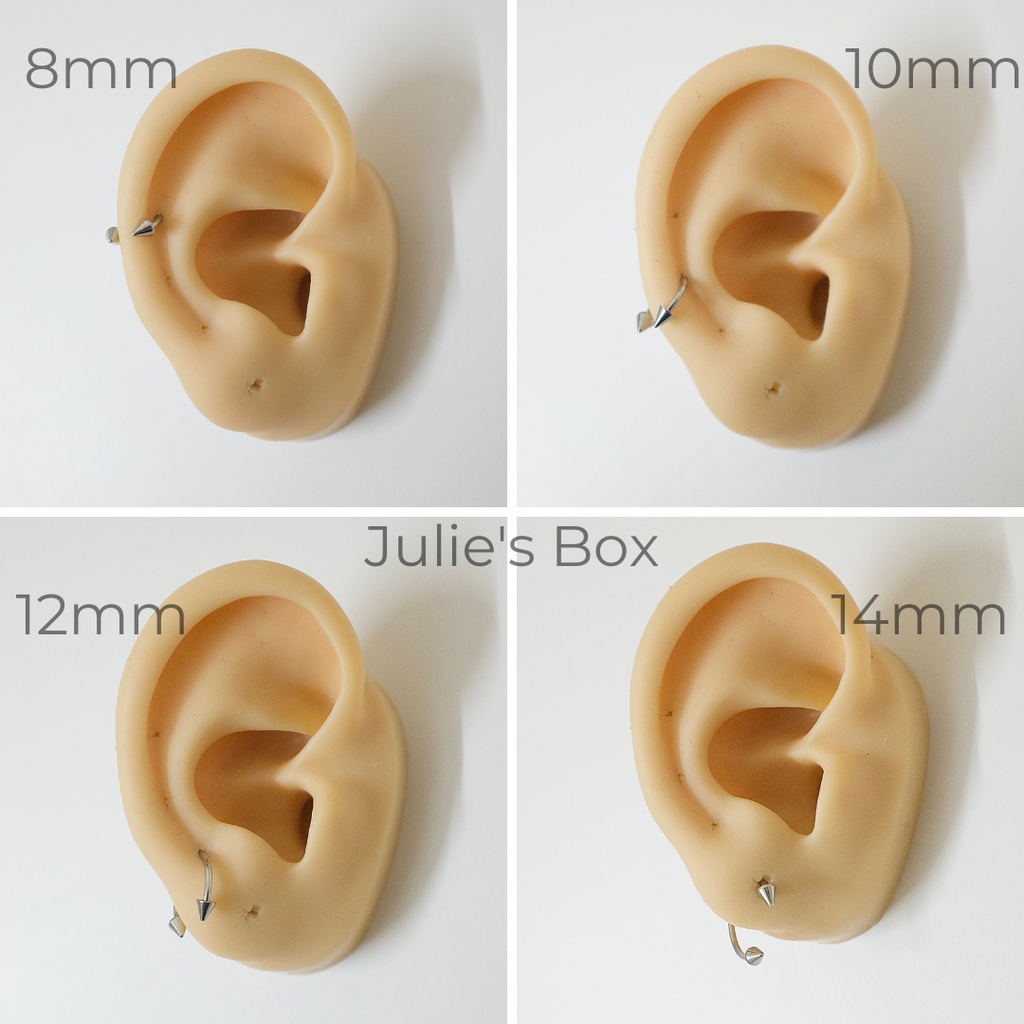 [1 Chiếc] Khuyên Tai Titan Unisex Chữ U Đầu Nhọn Màu Bạc Không Gỉ Sét Không Ngứa Bông Tai Julies Box 66