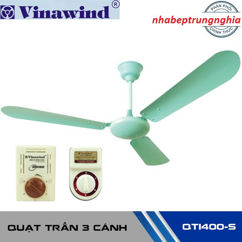 Quạt trần 3 cánh sắt Vinawind QT1400-S (sử dụng hộp số 5 cấp) Điện Cơ Thống Nhất