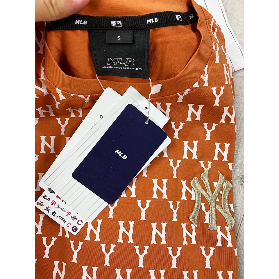 Áo T shirt ngắn tay Áo đôi Nam Nữ NY vàng nâu sành điệu FULL TAG