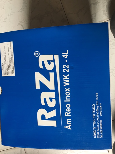 Ấm reo inox 304 RAZA 4L , 5L