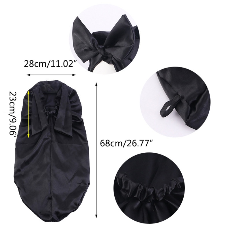 Mũ Trùm Đầu Bằng Lụa Satin Đuôi Dài Dùng Khi Ngủ Cho Nữ