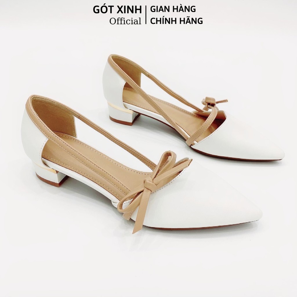 Giày cao gót nữ GÓT XINH G10 da mờ đế vuông cao 3cm