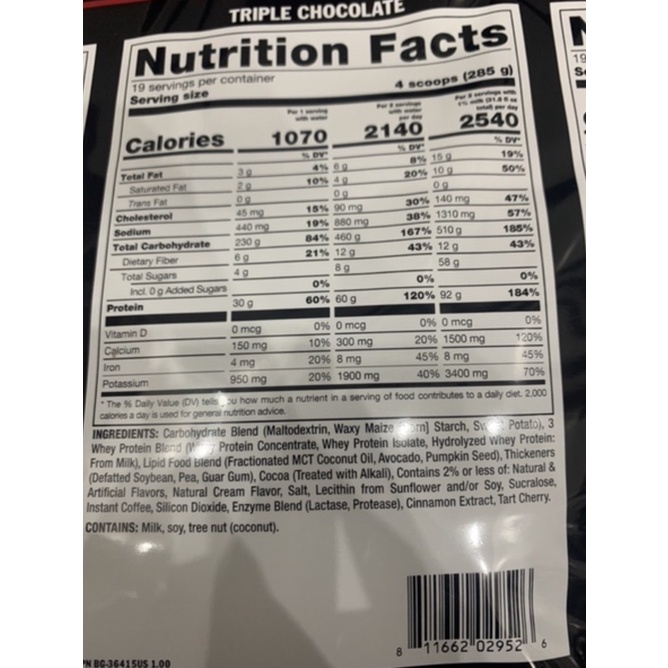 Mutant Mass Extreme 2500 Sữa Tăng Cân Nhanh Cho Người Gầy - 2.27kg