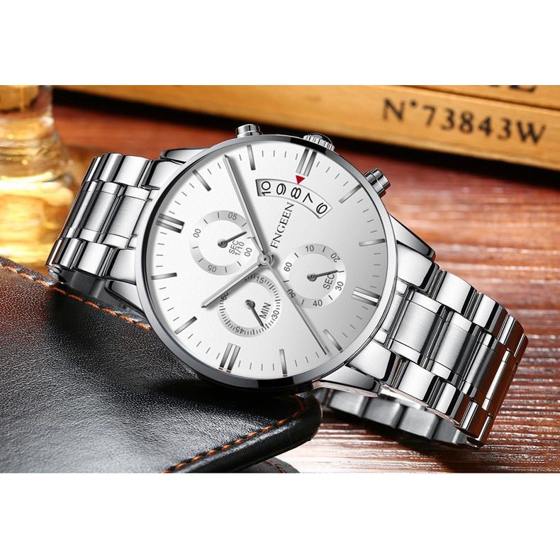 (CHUẨN MEN) Đồng Hồ Nam FNGEEN F5665 Doanh Nhân Lịch Ngày Dây Thép Không Gỉ Cao Cấp | BigBuy360 - bigbuy360.vn