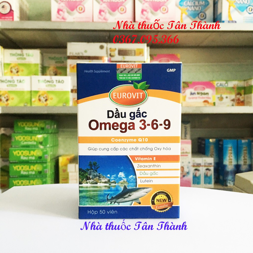 Dầu gấc Omega 369 Bổ mắt đẹp da Dầu gấc cao cấp Lọ 50 viên
