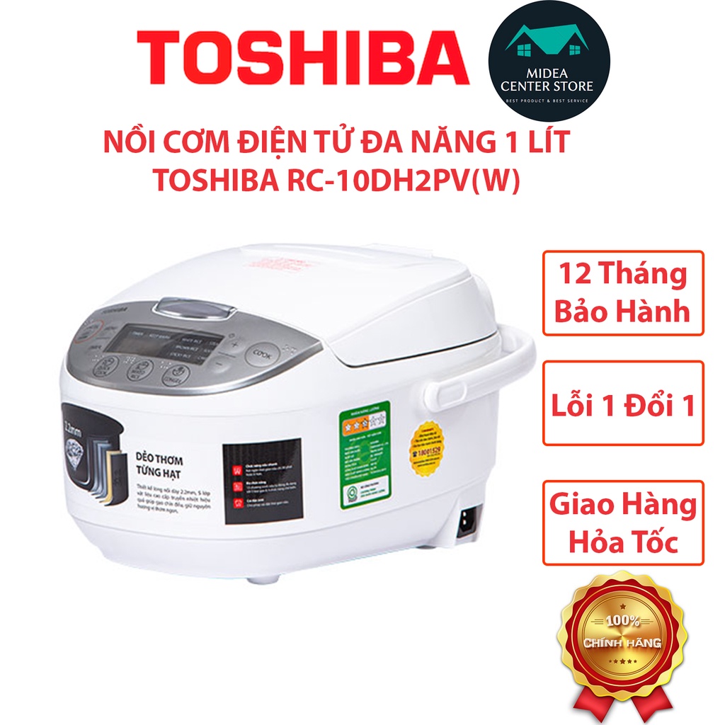 [Chính Hãng] Nồi cơm điện tử cao cấp Toshiba 1 lít RC-10DH2PV(W), lỗi 1 đổi 1, bảo hành 12 tháng toàn quốc