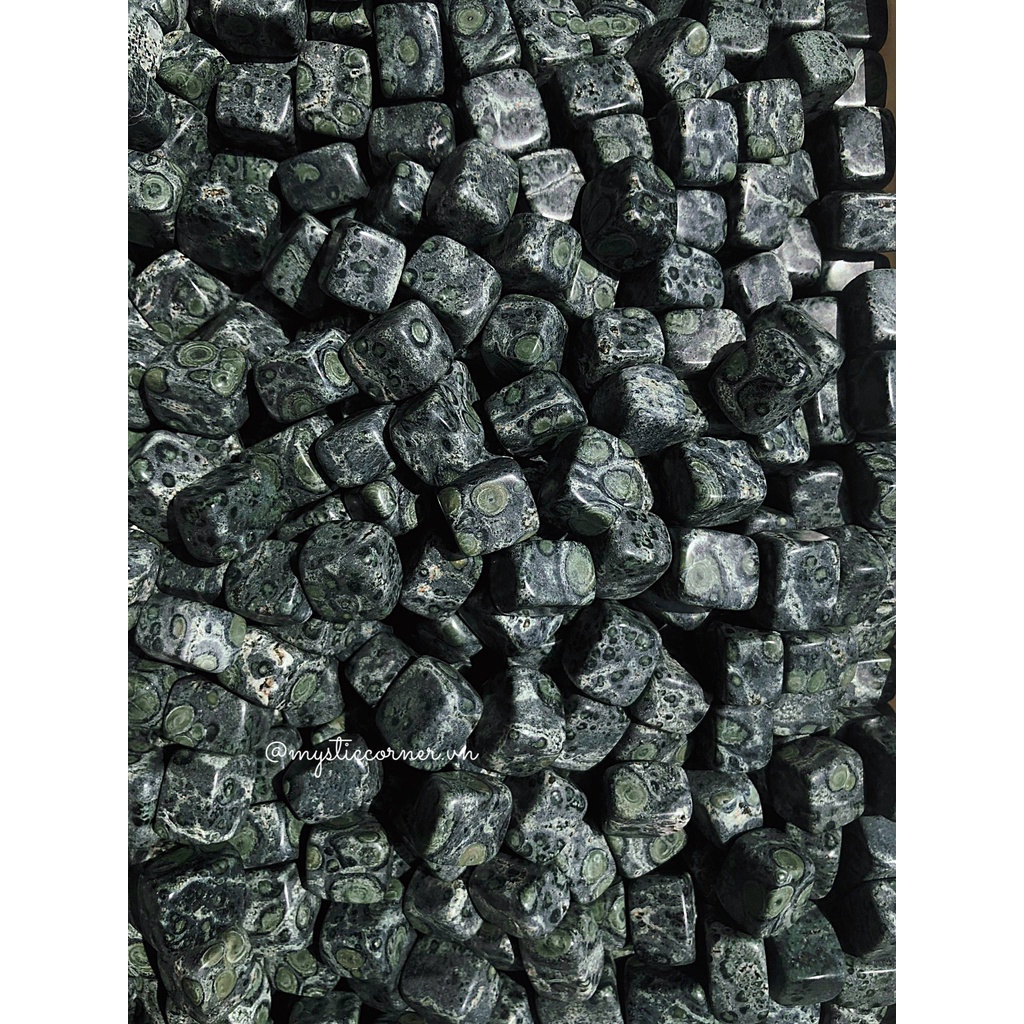 Viên đá thanh tẩy Kambaba Jasper Tumbled tự nhiên, dùng trong Reiki, Tarot Phong Thủy