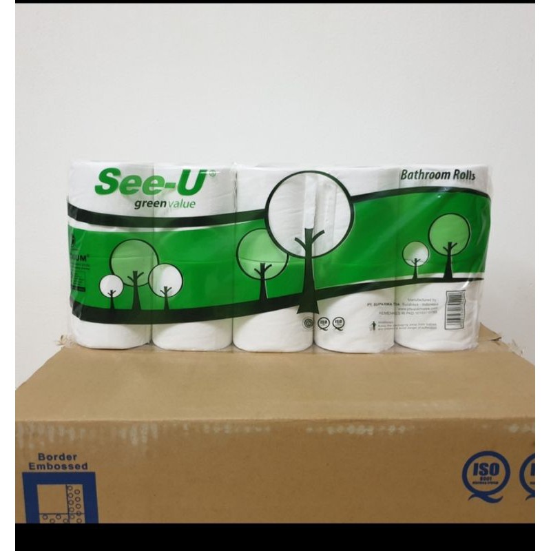 1 Gói 10 Cuộn Giấy Cuộn Vệ Sinh Màu Xanh Lá Cây