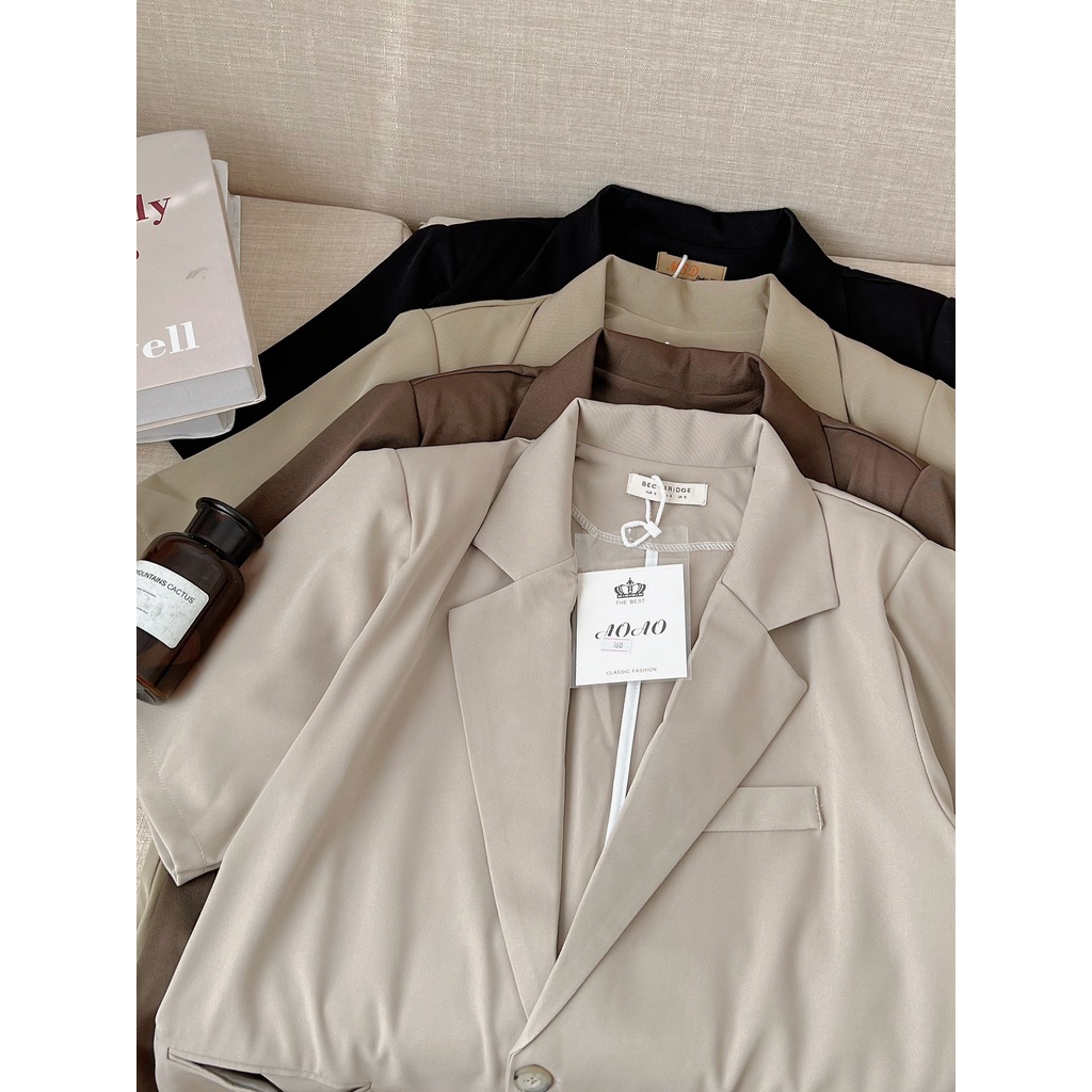 Áo Blazer ngắn tay 160, Áo khoác ngoài Blazer Hàn Quốc