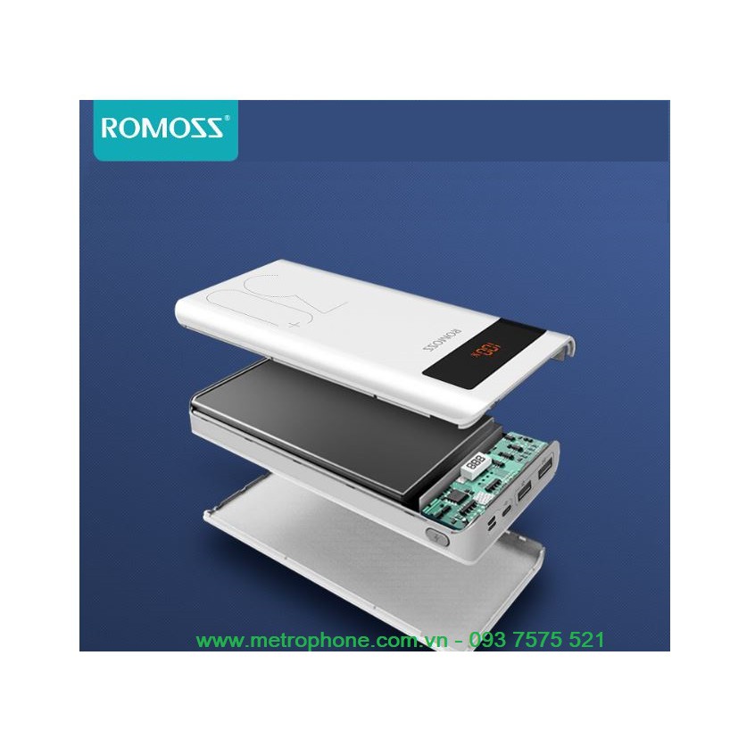 [Mã SKAMSALE03 giảm 10% đơn 200k] Pin sạc dự phòng Romoss Sense 8P+ 30.000 mAh sạc nhanh QC 3.0