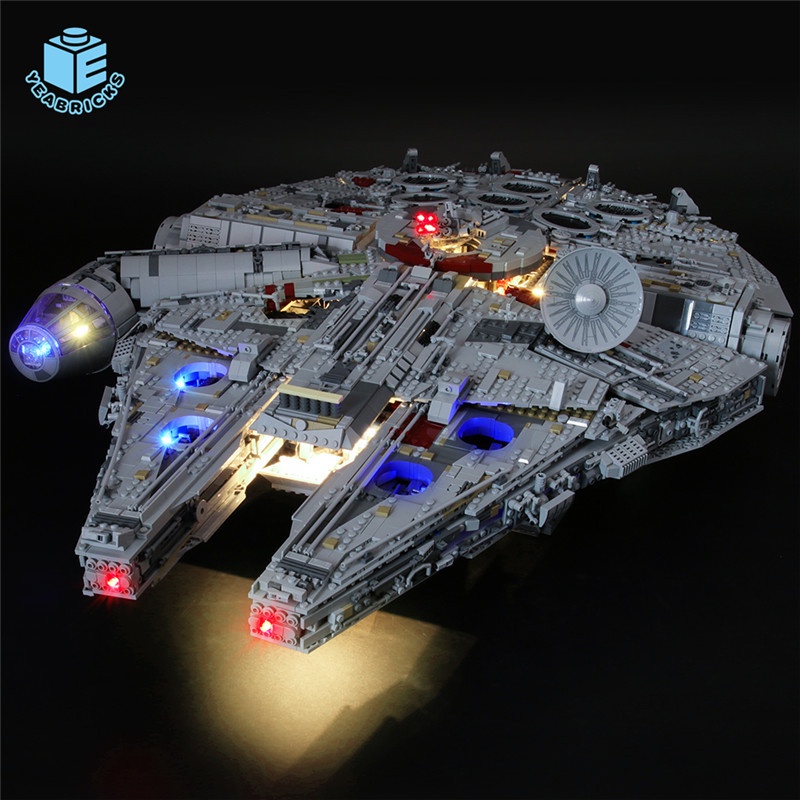 ⊕Yeabricks tương thích với các khối xây dựng Lego 75192 Star Wars chiếu sáng đèn chiếu sáng Millennium Falcon LED có đèn