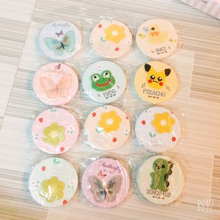 Gương mini 2 mặt có hình thêu . .
