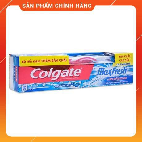 Kem đánh răng Colgate MaxFresh hương bạc hà 230g Tặng bàn chải cao cấp