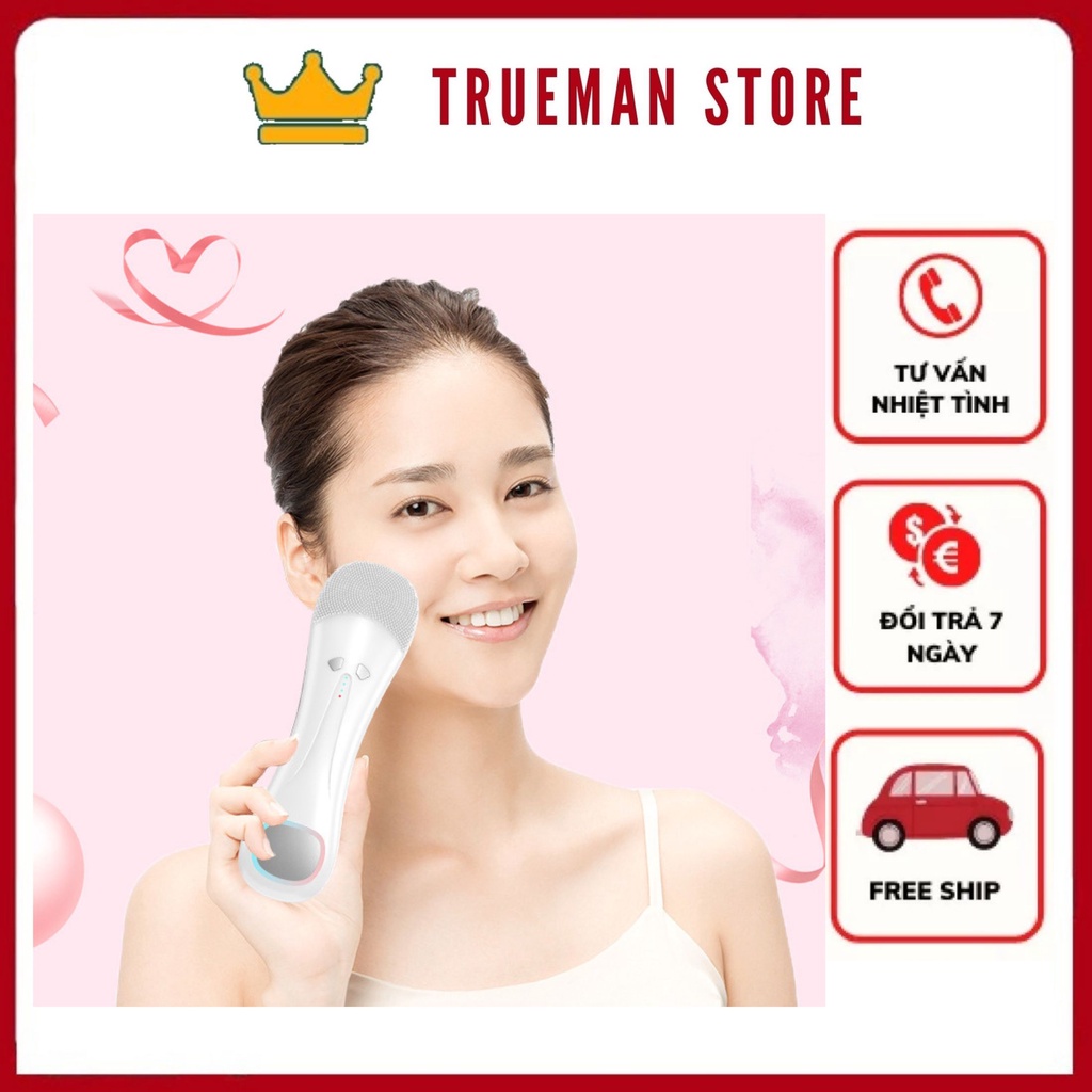 Máy rửa mặt cao cấp Multi Care - Máy rửa mặt cầm tay đa năng làm sạch sâu, massage mặt thấm tinh chất,dưỡng mắt môi