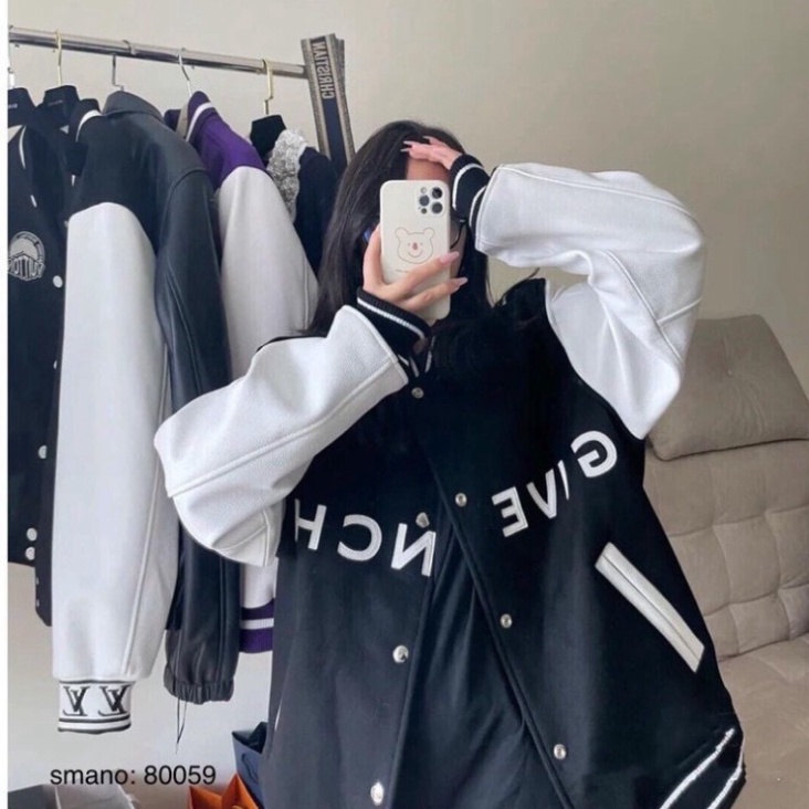 @ *** Áo Bomber , Áo Khoác Ngoài Thêu Chữ Ngực Tay Da Cho Nam Nữ Hot 2021 *** @