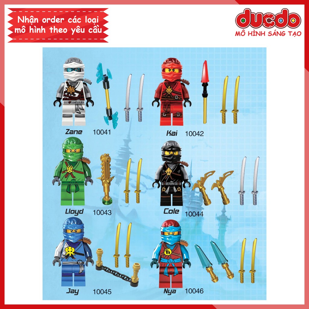 Minifigures các nhân vật Ninjago tuyệt đẹp - Đồ chơi Lắp ghép Xếp hình Mini Mô hình Ninja DECOOL 10041-10046