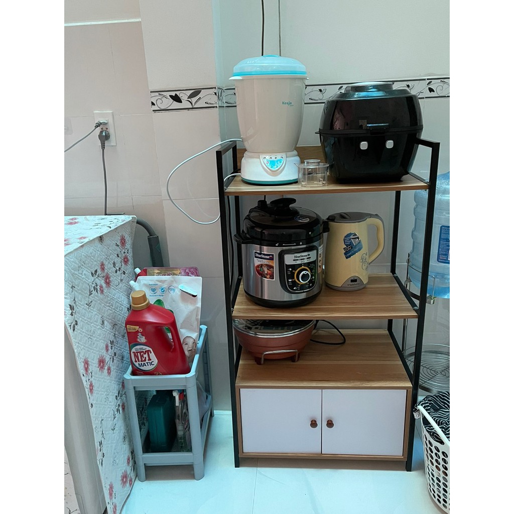 𝐌IỄN PHÍ SHIP Kệ Lò Vi Sóng 4 Tầng Có Tủ Cực Hot