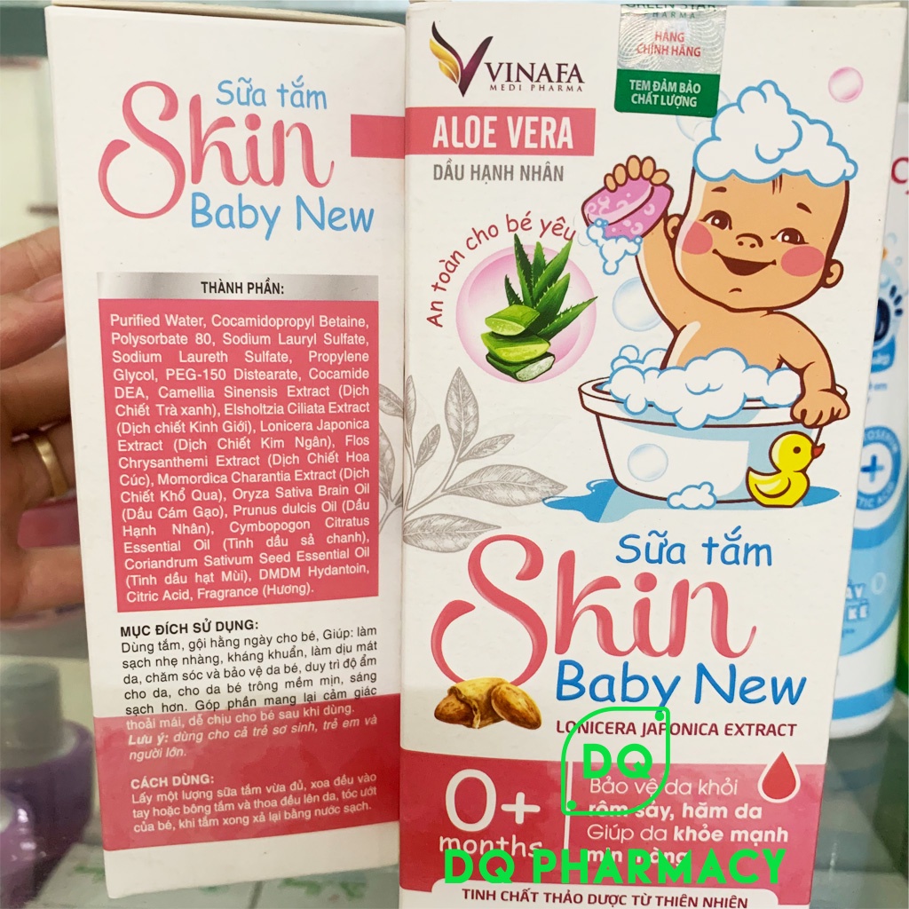 Sữa tắm cho bé, sữa tắm hăm, rôm sảy Skin Baby New chính hãng