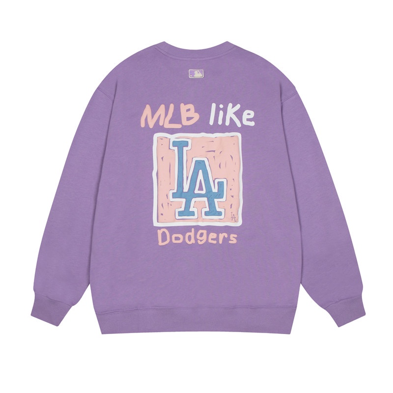 Áo thun tay dài cổ tròn dáng rộng in họa tiết mlb graffiti cá tính thời trang dành cho cặp đôi | BigBuy360 - bigbuy360.vn